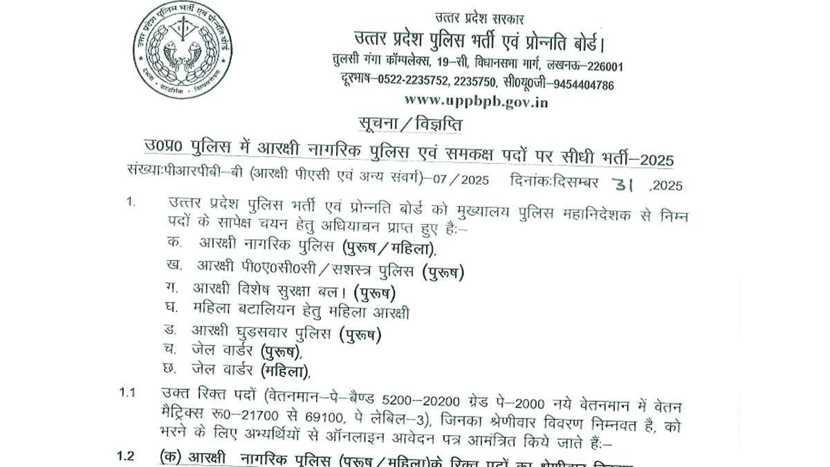 UP Police Constable Recruitment 2025 Exam City Slip has been released. Check your exam city, exam date, shift details and download the city intimation slip online.